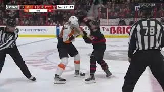 DeBrincat drops the gloves with Farabee