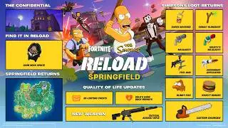 Fortnite: SIMPSONS' SPRINGFIELD RETURNING TO RELOAD MODE JULY 30, 2026!