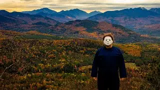 Michael Myers hikes a mountain in the Adirondacks just before Halloween