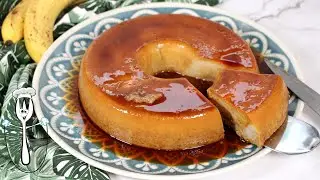 🍌No te pierdas este POSTRE porque te encantará: FLAN DE PLÁTANO🍌 #receta #postre #flancasero