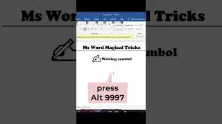 ms word magical tricks writing symbol create 