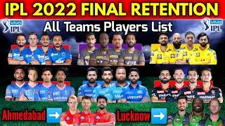 IPL 2022 All Retained Players List | All Teams Retention Players List IPL 2022 | IPL 2022 Retention