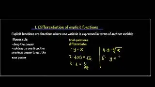 DIFFERENTIATION OF EXPLICIT FUNCTIONS