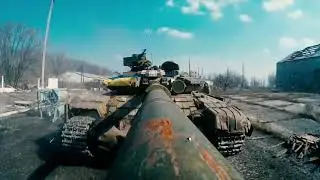 Ukrainian T64B during tank crew exercises
