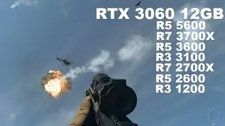 RTX 3060 vs R5 5600 vs R7 3700X vs R5 3600 vs R3 3100 vs R7 2700X vs R5 2600 vs R3 1200 - Warzone 2