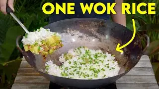 Make a stir fry, cook rice on top (箜饭)