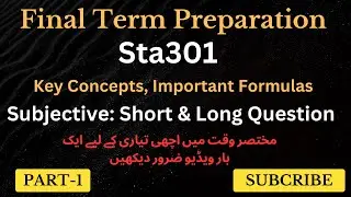 Sta301 Final term Most Important Question Part-1 Spring 2024|%100 sta301  Statistics and Probability