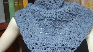 Шаль или бактус крючком ю Вяжем простым рисунком любимую модель