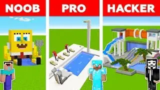 Minecraft NOOB vs PRO vs HACKER : SWIMMING POOL CHALLENGE in minecraft / Animation
