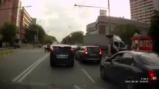 Car Crashes into Truck