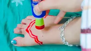 Diwali, Bhai Dooj, Chhath Puja Special 🌺 Easy Alta Design | Mahawar Design for Feet | Alta Kaise ...