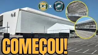 NFL NA NEO QUÍMICA! ESTRUTURAS COMEÇAM A SER MONTADAS PARA Philadelphia Eagles x Green Bay Packers