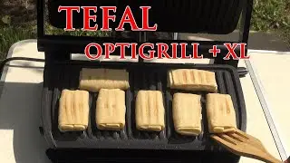 Tefal Optigrill + XL GC722834 pancakes stuffed with smoked bacon and cheese.