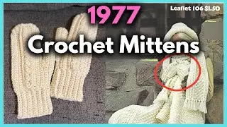 How To 1977 Vintage Crochet Mittens