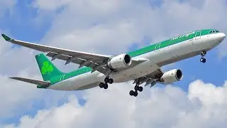 POWERFUL CF6 SOUNDS | Aer Lingus Airbus A330-300 Landing at Newark Airport (HD Plane Spotting)