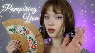 ASMR your sister will take care of your skin, help you get ready for an event, layered sounds
