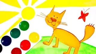 КАК НАРИСОВАТЬ КОТА !Как нарисовать котенка, рыжик, мультик, кот бежит