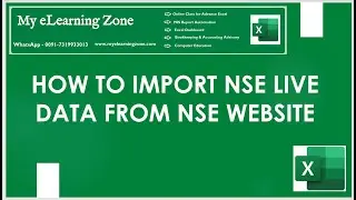 NSE Live Data in Excel II How to Import  Live Data in Excel form NSE