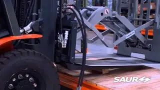 Expedição de caixas sem palete e sem operação manual | Push Pull sobreposto aos garfos | SAUR