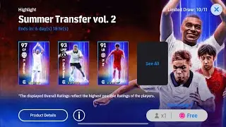 Summer Transfer K. Mbappe For Free Try Trick 💀| eFootball 2024 Mobile
