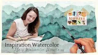 Paint with Me - Inspirational Watercolor  - Hazy Mountainscape  (Madara Lukjanovica)