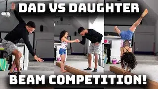 Dad vs. Daughter Beam Competition! (Unexpected Ending)