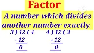Math Basic  Concept - Factor