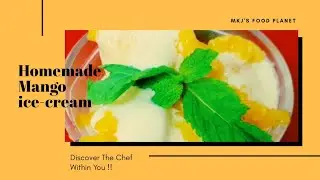 Mango Ice Cream with 3 Ingredients only in Homemade Ice Cream Maker | Creamy Mango Icecream