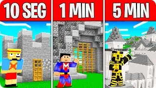 CASTILLO EN 10 SEGUNDOS VS CASTILLO EN 1 MINUTO VS CASTILLO EN 5 MINUTOS EN MINECRAFT 😱🏠