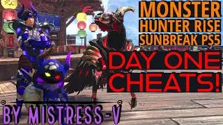 MONSTER HUNTER RISE SUNBREAK PS5: DAY ONE SUNBREAK CHEATS! MR100, ANOMALY 119, 9999 ITEMS + MORE!