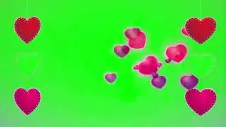 Top heart animation for status songs green screen