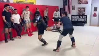 First Sparring Clip, 3 Months In! (Kickboxing with Takedowns)