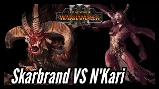 Total War: Warhammer 3 | Skarbrand VS N'Kari | Khorne VS Slaanesh