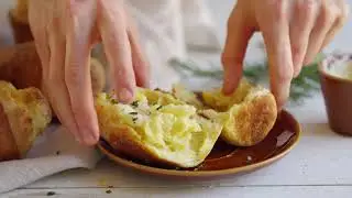 Rosemary Pumpkin Popovers with Honey Butter