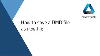 How to save a DMD file as a new file