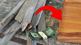 Transformei ripas velhas em dinheiro 💵 marcenaria criativa