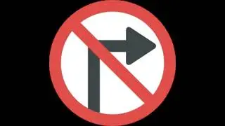 Traffic Sign #11 - Right Turn Prohibited. RTO Exam - Driving License Test