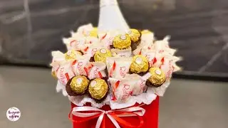 ШИКАРНЫЙ БУКЕТ в Шляпной Коробке из Raffaello и Ferrero Rocher!