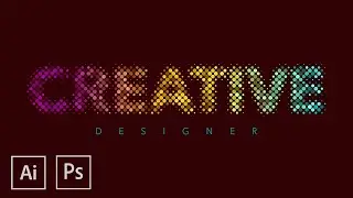 Halftone Text Effect Adobe illustrator & Photoshop CC 21