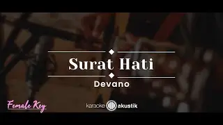 Surat Hati – Devano (KARAOKE AKUSTIK - FEMALE KEY)