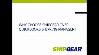QuickBooks Shipping Software:  ShipGear for QuickBooks