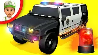 Autos de carrera de policia. Dibujos animados policia. Carreras de carros para niños.