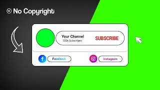 Subscribe Intro | Green Screen | Subscribe button | No Copyright | KineMaster - Chroma key