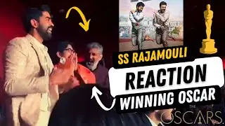 RRR Oscar winning Moment Video | SS Rajamouli Reaction After Winning Oscar For Naatu Naatu Song