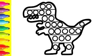 How to Draw a POP IT Dinosaur for Kids &Bolalar uchun Pop it dinozavrini qanday chizish mumkin
