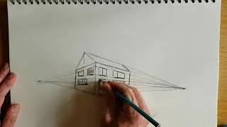 Draw a house using 2 point perspective