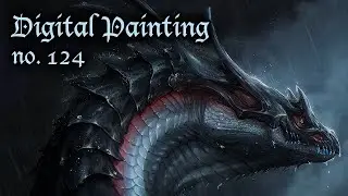 Dragon in the rain // Digital painting no.124