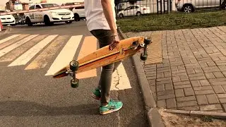Лонгбординг Казань: Кремлевская набережная. Longboarding Kazan. Oxelo pintail.