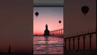 lighthouse sunset enhanced with Photoshop generative AI #photoshop #generativeAI #lighthouse #sunset