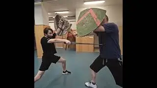 European swordfight combat shield technique #33 #shorts #sword #action #martialarts